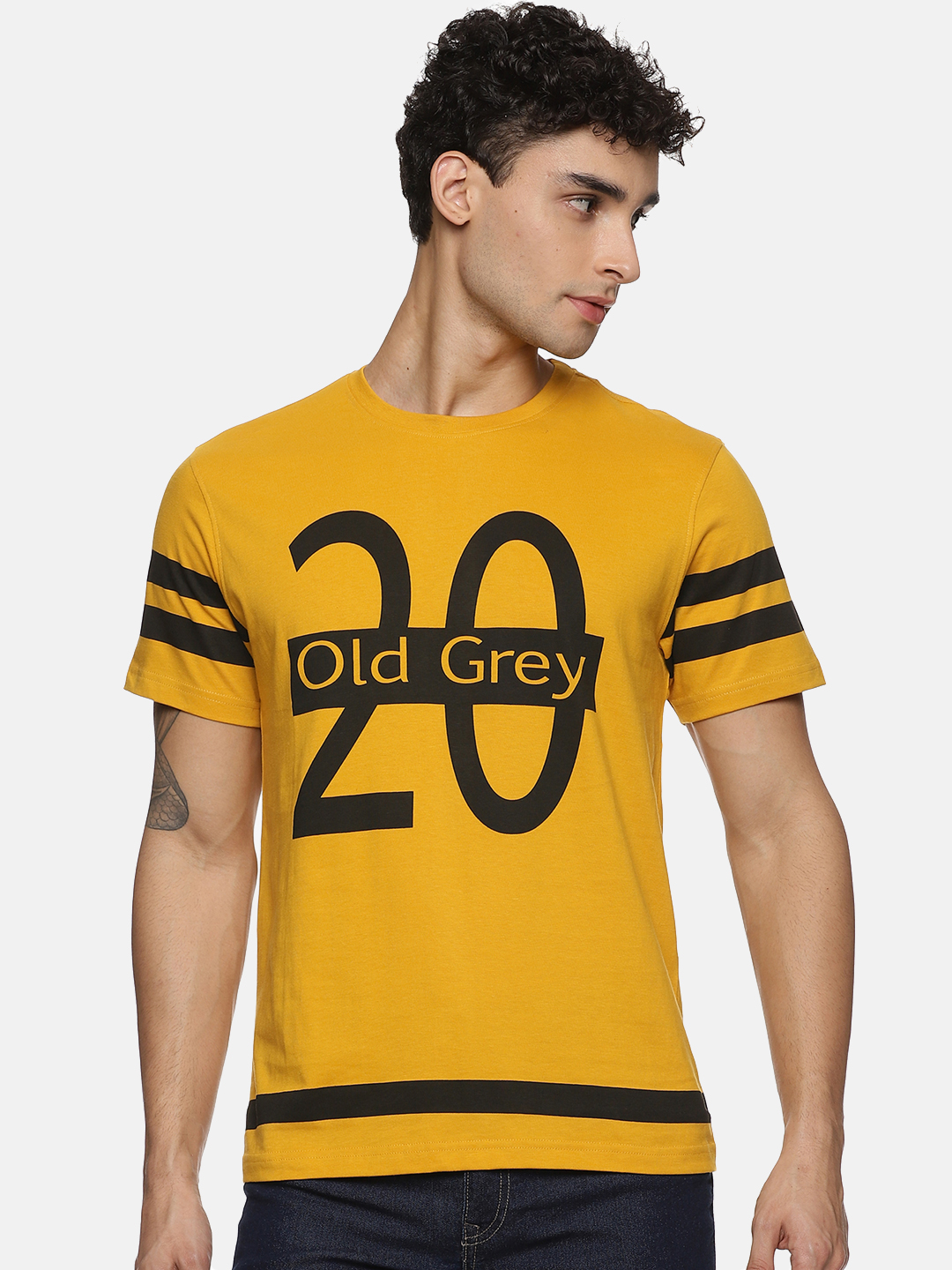 round neck yellow t-shirts