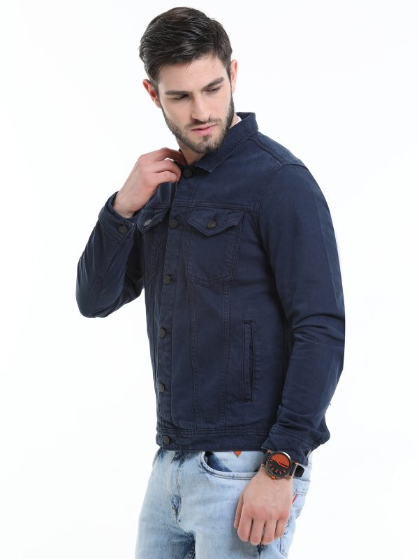Solid Denim Jacket - Image 2
