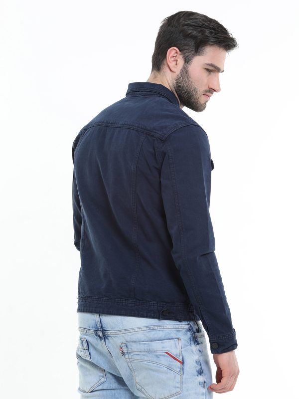 Solid Denim Jacket - Image 3