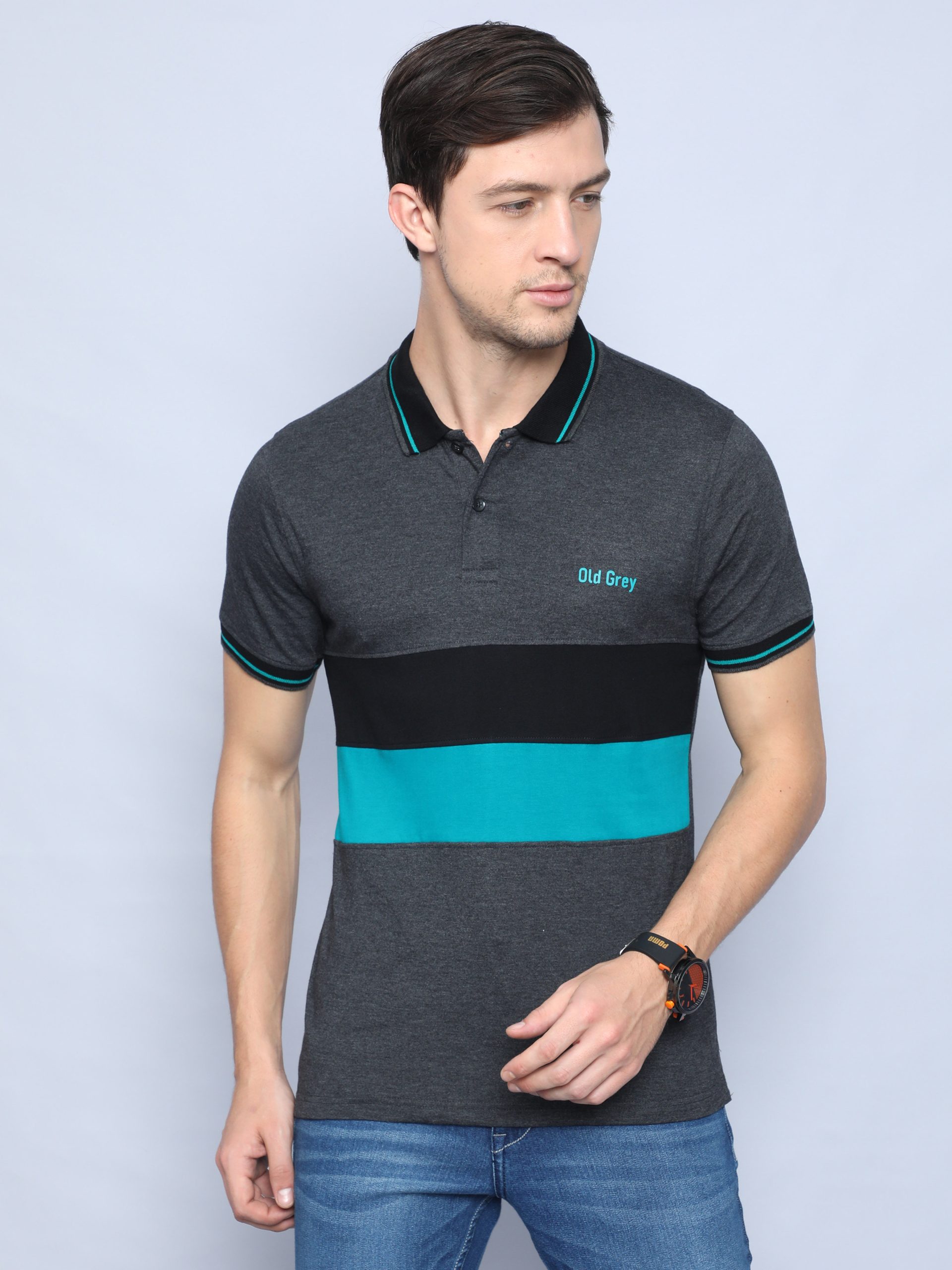 Grey Polo NECK T-shirts
